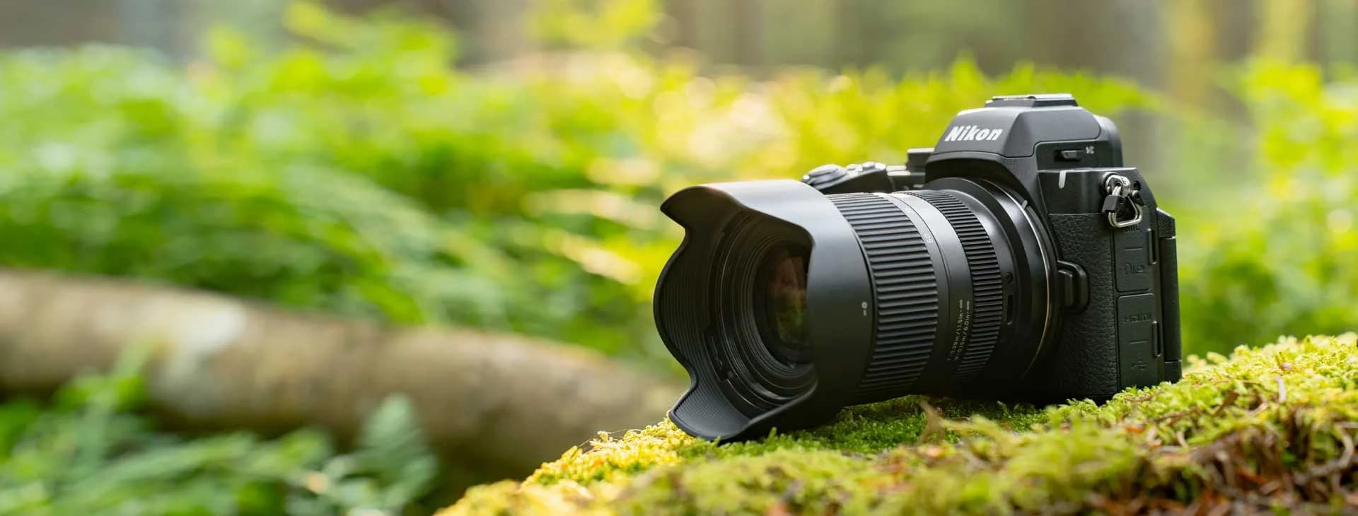 TAMRON 16-50mm F2.8 A (B091) na Nikon Z fotoaparatu, na stablu obraslom mahovinom